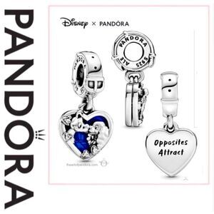 NWOT Pandora x Disney Lady & the Tramp Heart Dangle Charm #798634C01